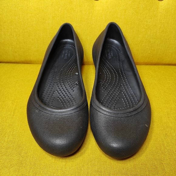 CROCS Shoes - CROCS Kadee Casual Black Slip On Ballet Flats Sandals Womens Size 6